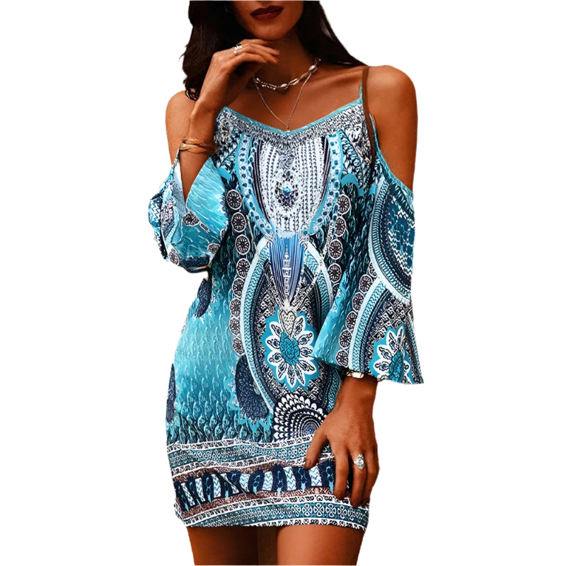 Sammy - Summer Off-the-Shoulder Blue Dress