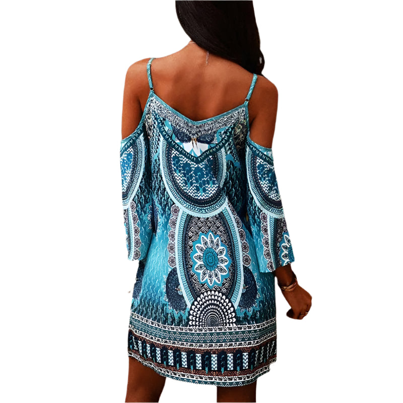 Sammy - Summer Off-the-Shoulder Blue Dress