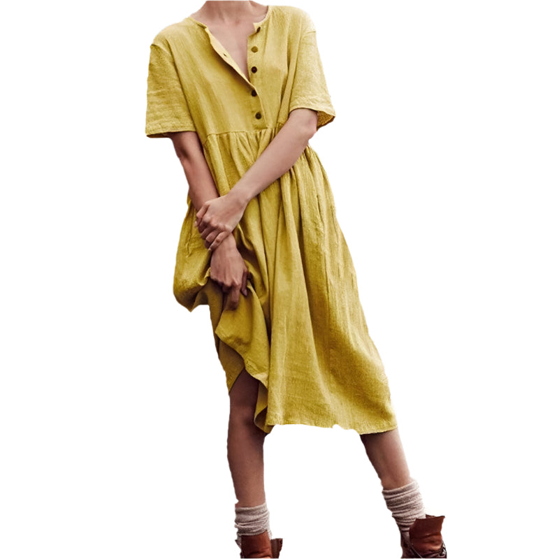 Sylvie - Cotton linen slim dress