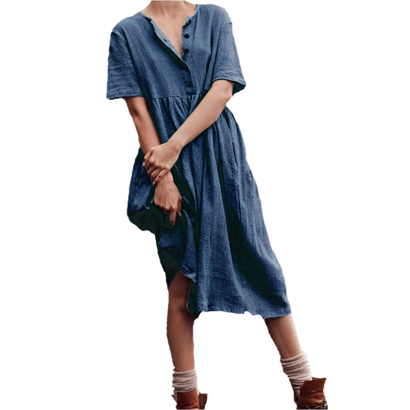 Sylvie - Cotton linen slim dress