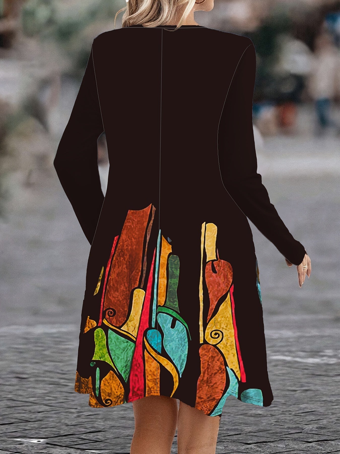 Misaki - Casual Bohemian Print Dress