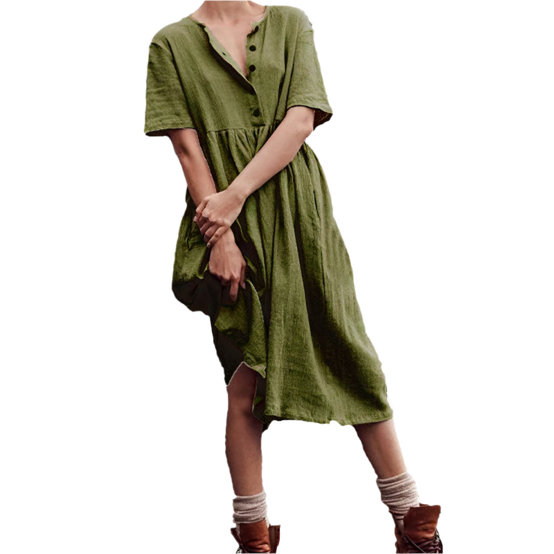 Sylvie - Cotton linen slim dress