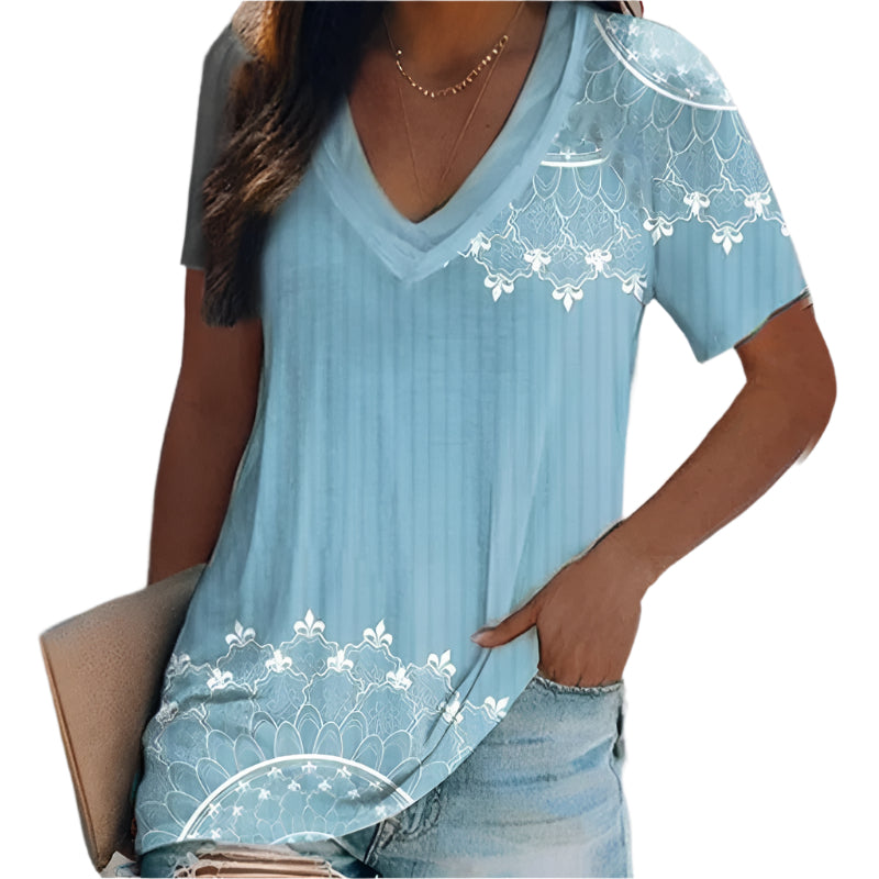 ララ - 幾何学模様のプリントシャツ