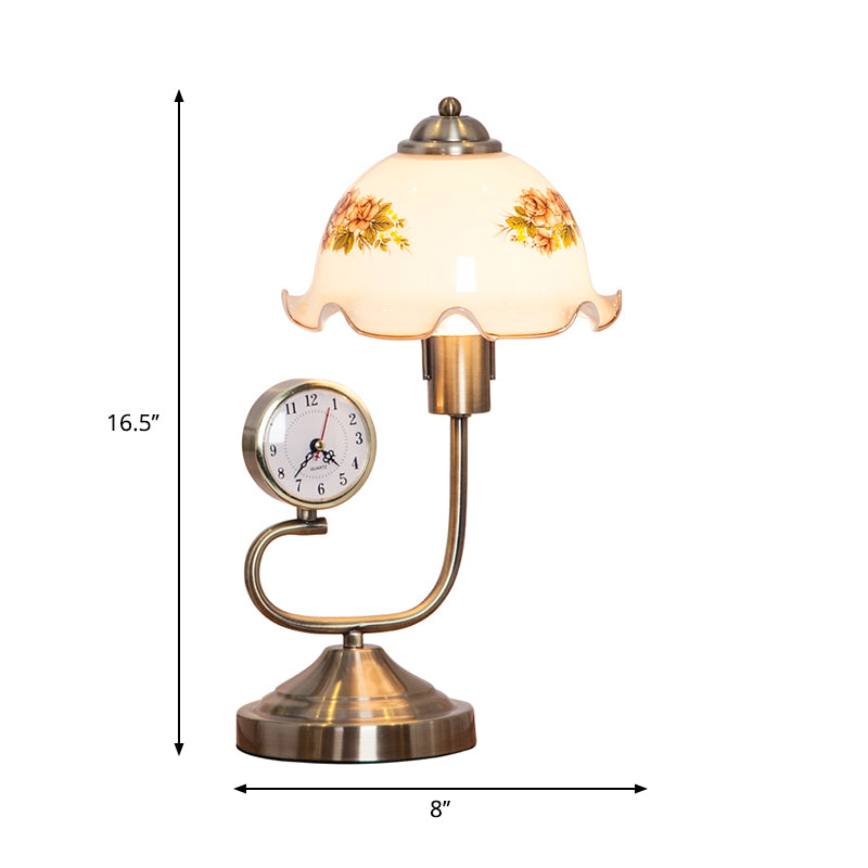 Florbella – Rustic floral table lamp with angled crystals