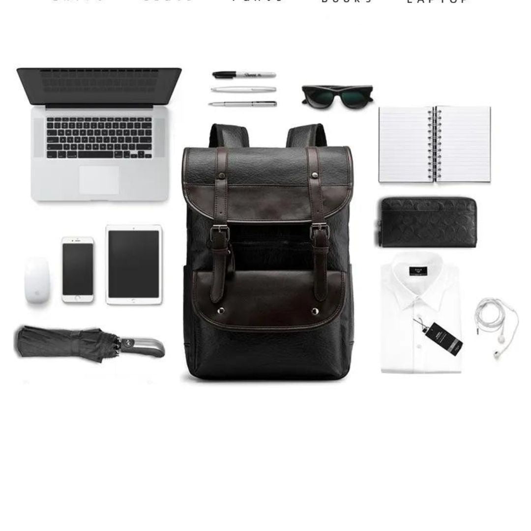 David - Vintage Backpack with Buckle Closure