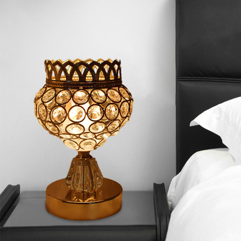 Velar – gold desk lamp with embedded crystals