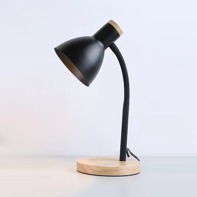 Luma Bend Slim LED table lamp with flexible neck and wooden base