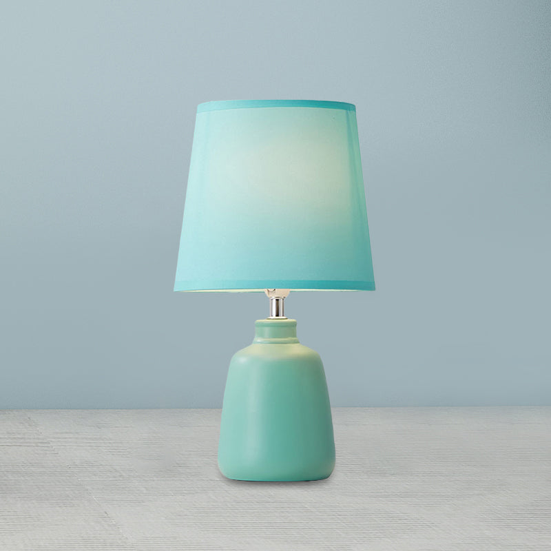 Luna Base – A soft, tapered fabric lamp with a ceramic base