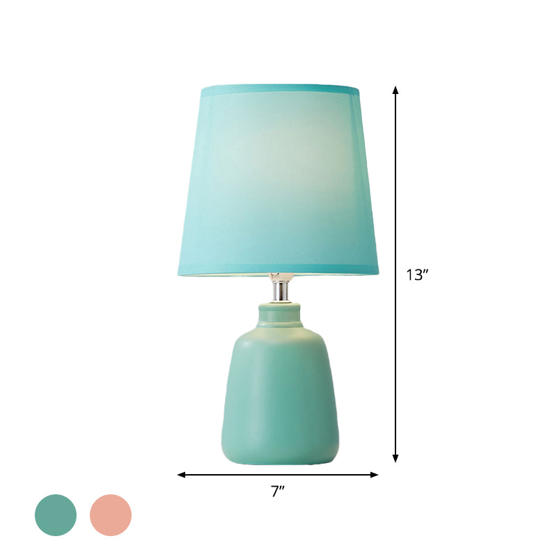 Luna Base – A soft, tapered fabric lamp with a ceramic base