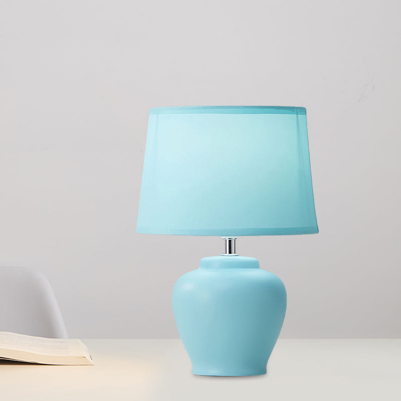 Luna Base – A soft, tapered fabric lamp with a ceramic base