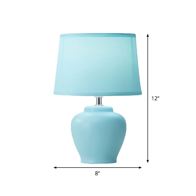 Luna Base – A soft, tapered fabric lamp with a ceramic base
