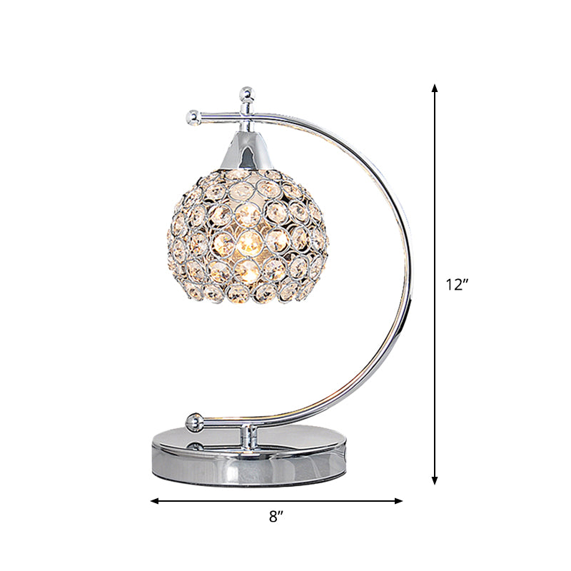 Silver Arc - Crystal - Recessed Table Lamp