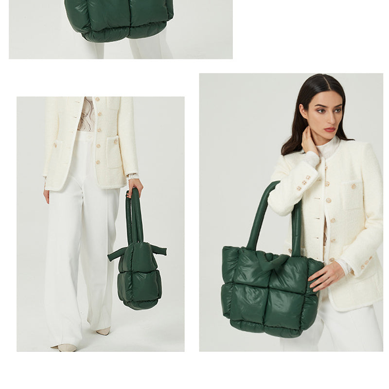 みのり 軽量大容量スクエアキルティングショルダーバッグ