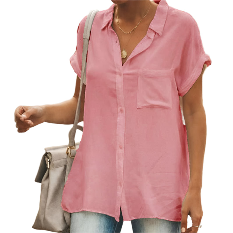 シャロン - カジュアルな半袖ヴィンテージシャツ