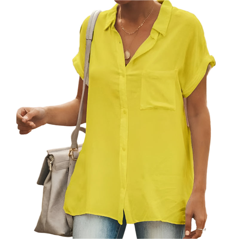 シャロン - カジュアルな半袖ヴィンテージシャツ