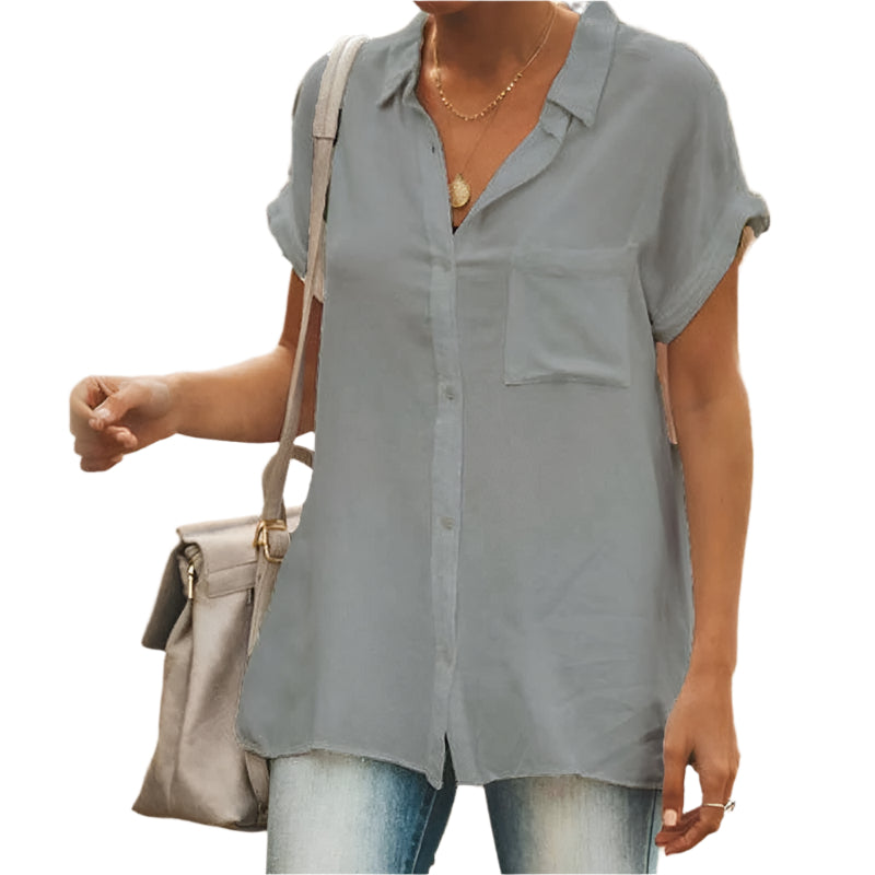 シャロン - カジュアルな半袖ヴィンテージシャツ