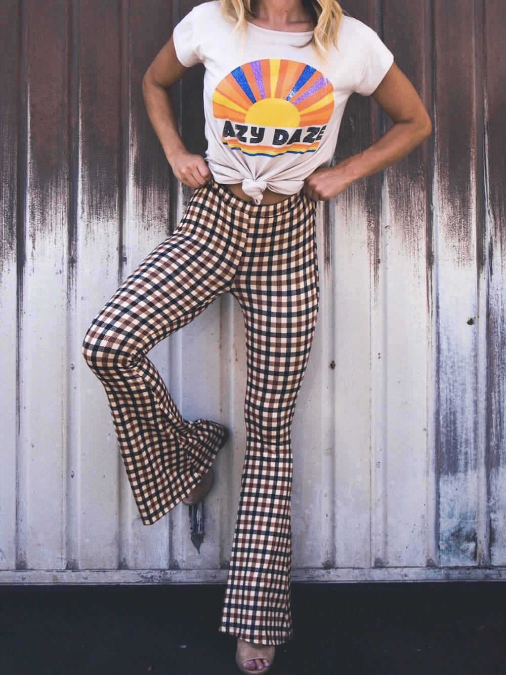 Sophie - Checked Wide Leg Pants
