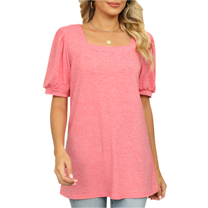 リセタ - パフスリーブとスクエアネックライン