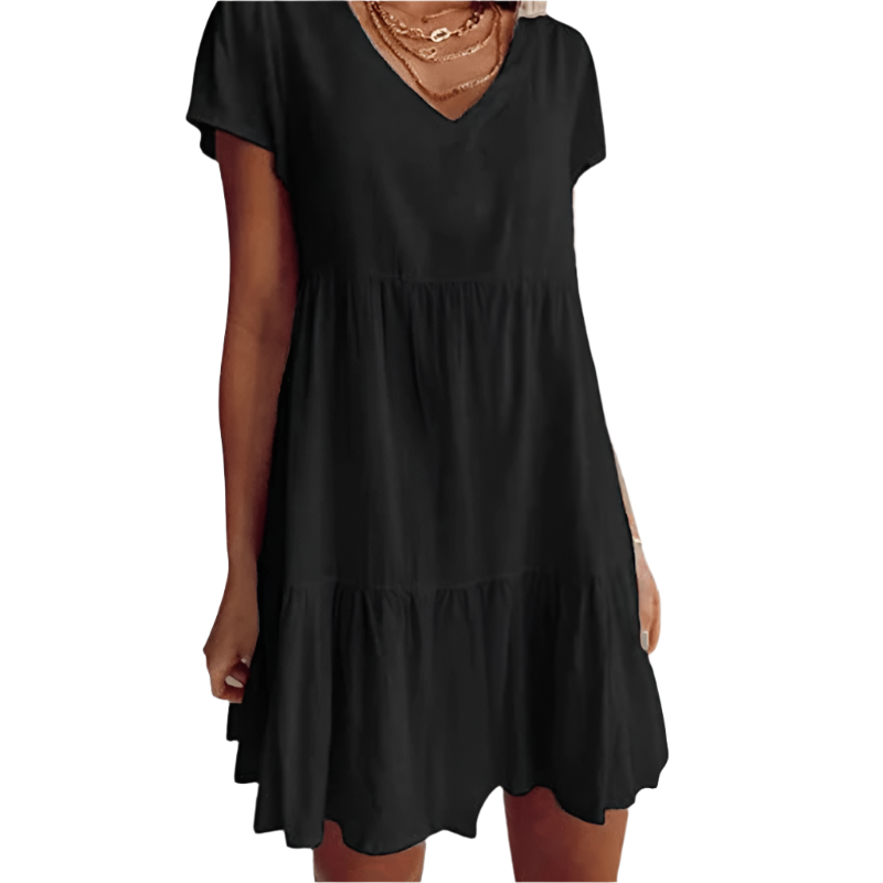 Minnie - Casual V-neck short sleeve dress