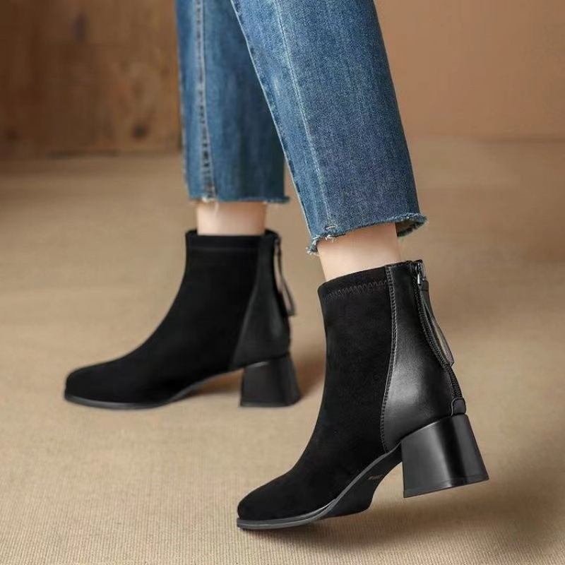 Anya – Chic Back-Zip Block Heel Boots