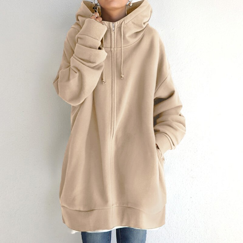 Mitsuko - Oversized Hoodie with Zipper and Pockets