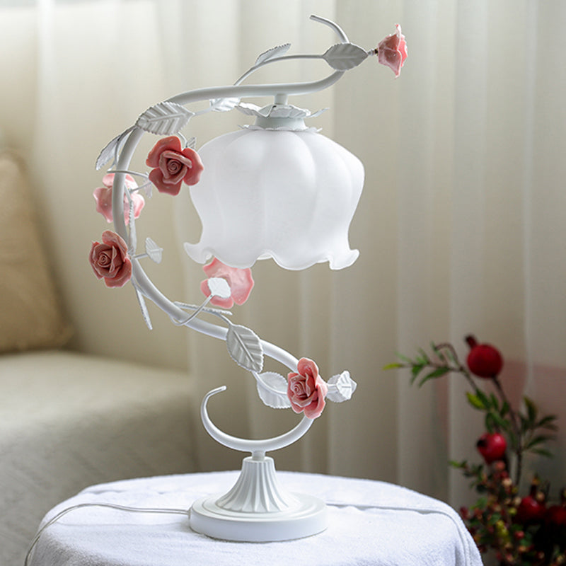 Rosabella - Elegant Blossom Glass Bedside Lamp