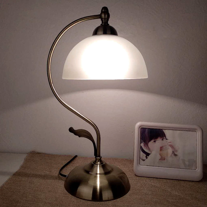 Velour | Elegant Opal Glass Table Lamp with Vintage Charm