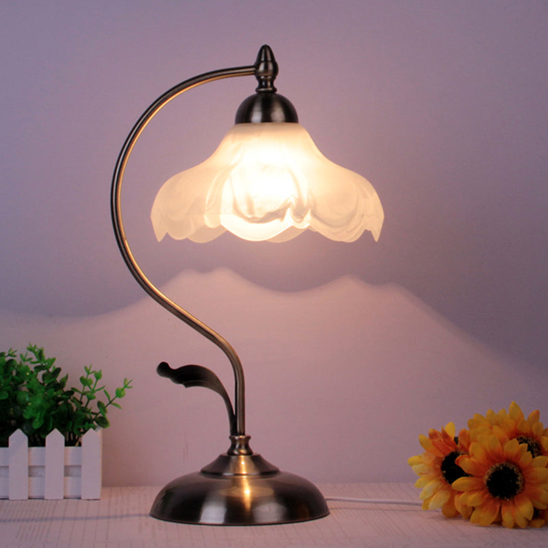 Velour | Elegant Opal Glass Table Lamp with Vintage Charm