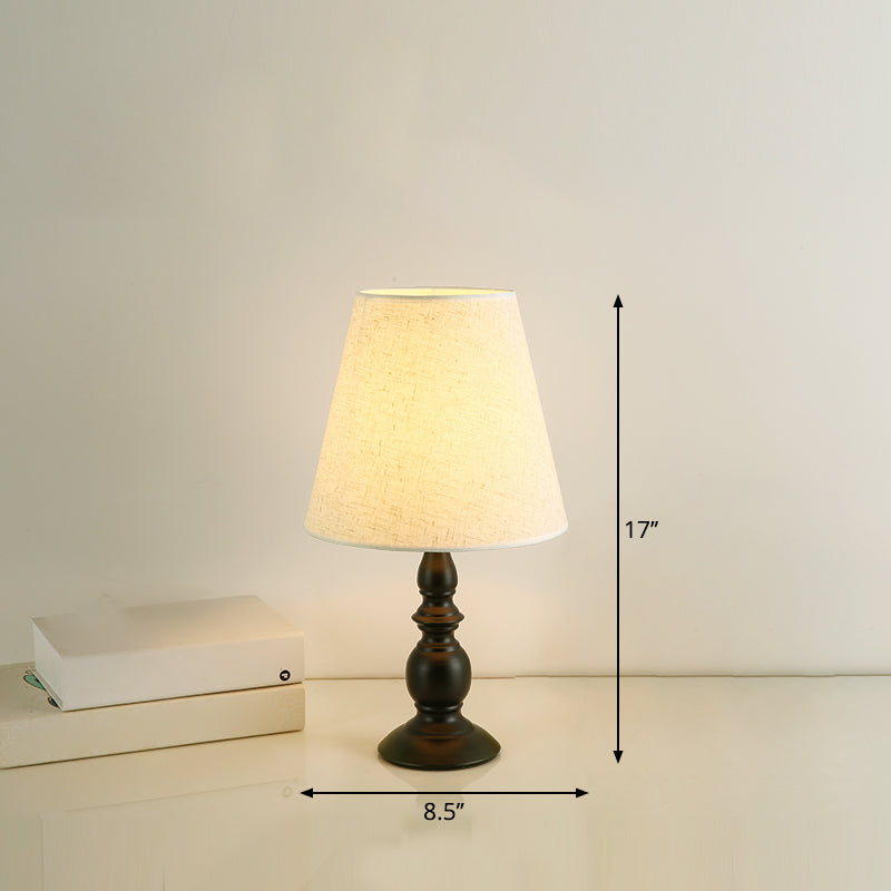 Luxbeam Iron Bedside Lamp – Minimalist Bedside Lamp with Tapered Fabric Shade