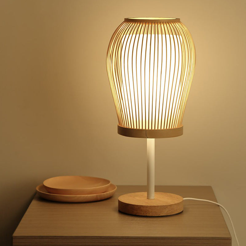 Vespera - Scandinavian-inspired bamboo table lamp with a fabric core for a soft glow