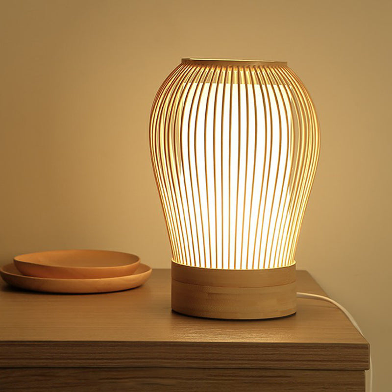 Vespera - Scandinavian-inspired bamboo table lamp with a fabric core for a soft glow
