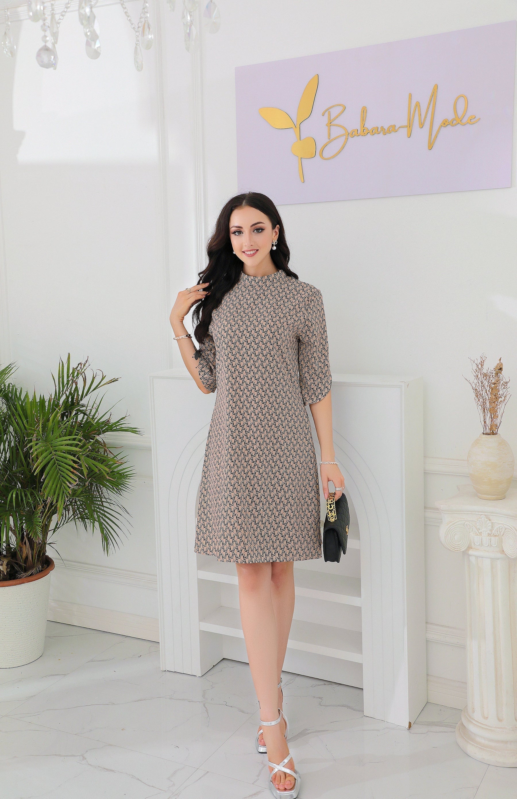 Emeline - Elegant mini dress with geometric print