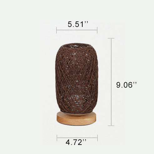 調光可能で装飾的な籐ボール LED テーブルランプ