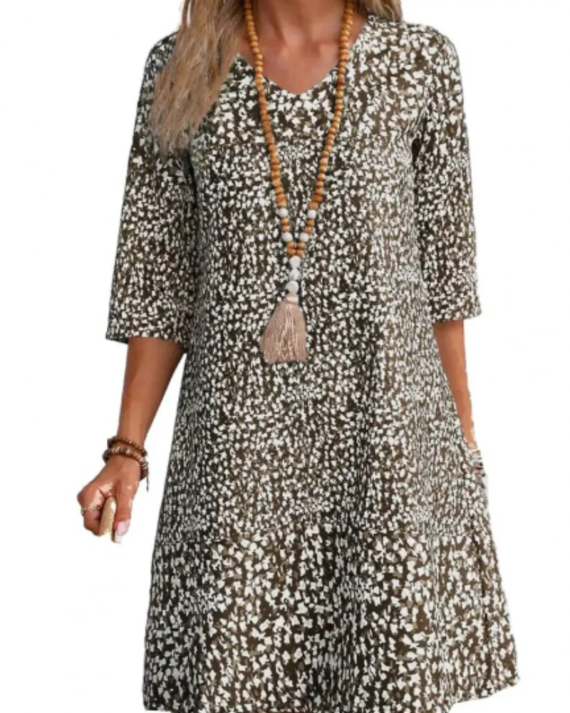 経由 - ゆったりとしたプリントドレス