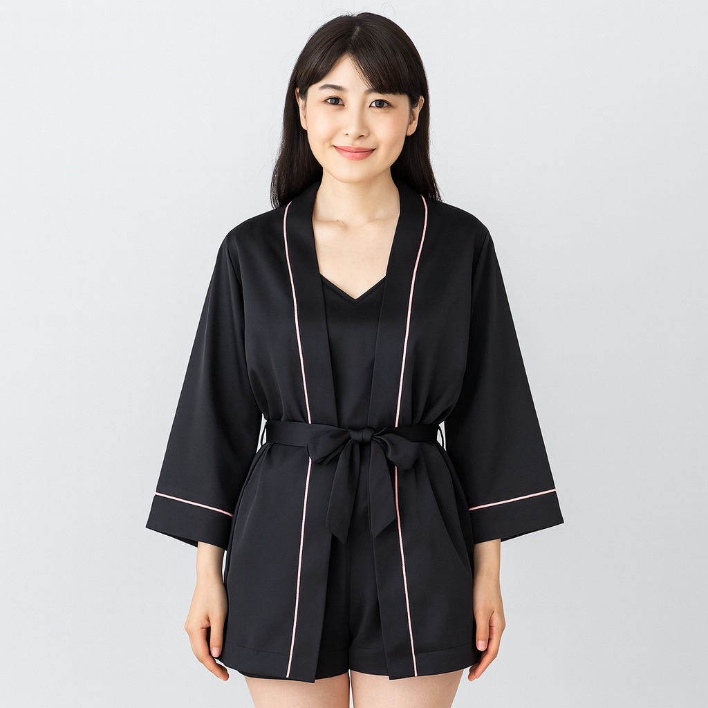 女性用サテンパジャマ3点セット