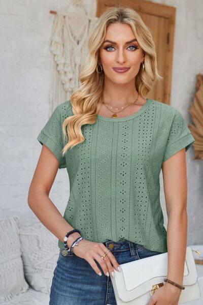 Louis Aillet Round Neck Rolled Short Sleeve T-Shirt