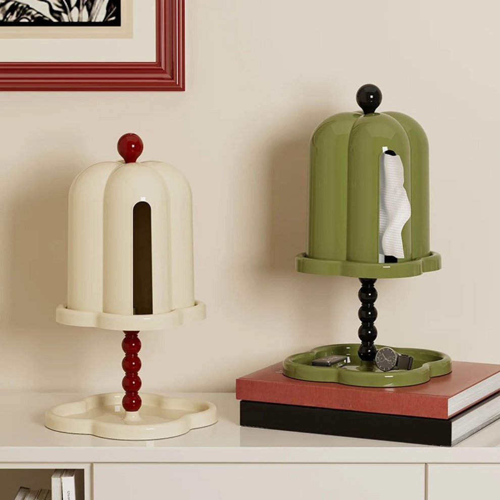 Stealth Box – a tissue box with a protective dome lid and hidden storage compartment