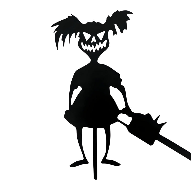 スプーキーチャームキャラクター付きハロウィンガーデンサイン(カスタマイズ可能) - 屋外装飾