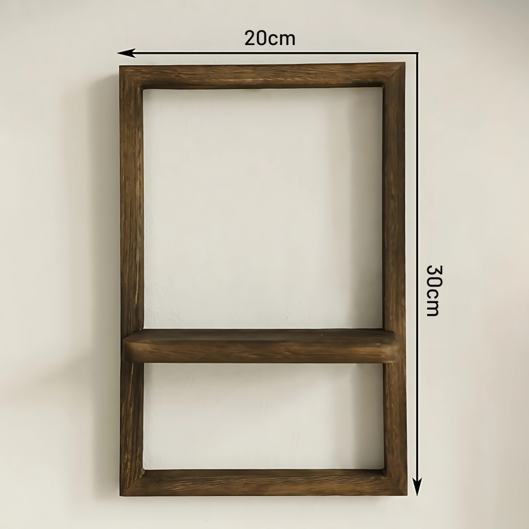Wall-mounted wooden rectangular frame