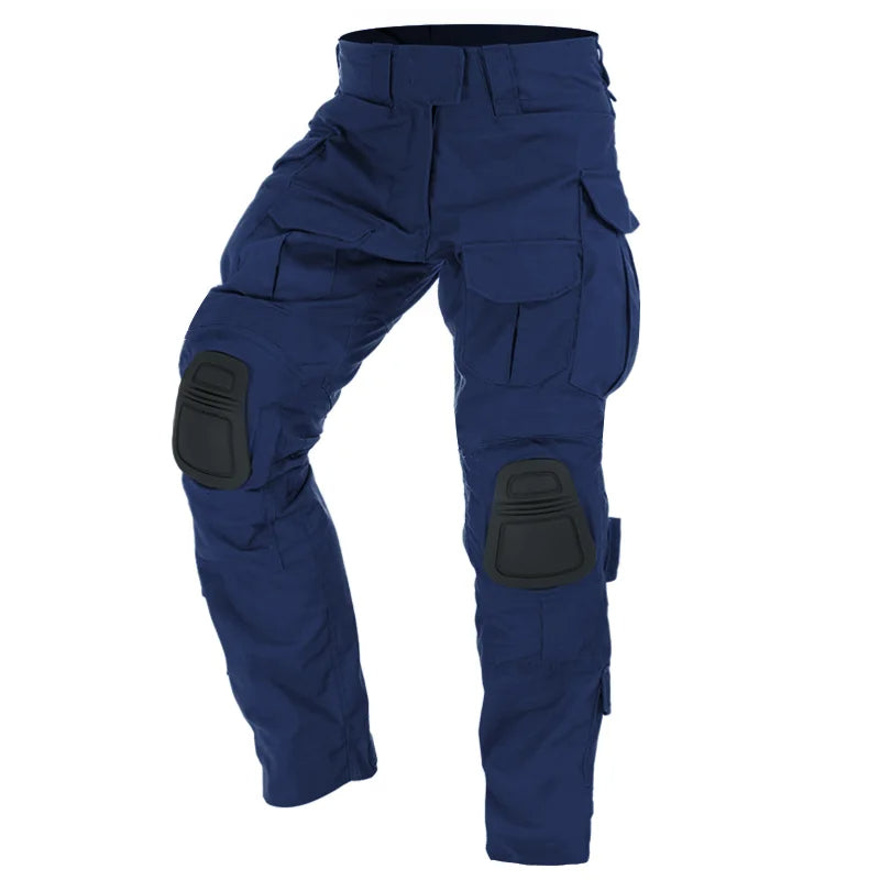 Tactical cargo pants with knee protection, ideal for outdoor activities and work.