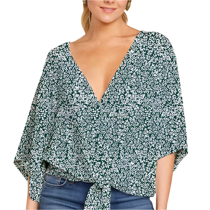 Delilah - Short Sleeve Knit Floral Shirt