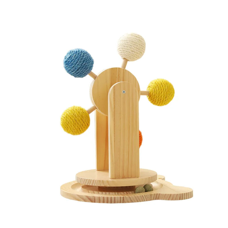 Spin & Scratch Tower - Multifunctional Cat Scratching Post with Ferris Wheel