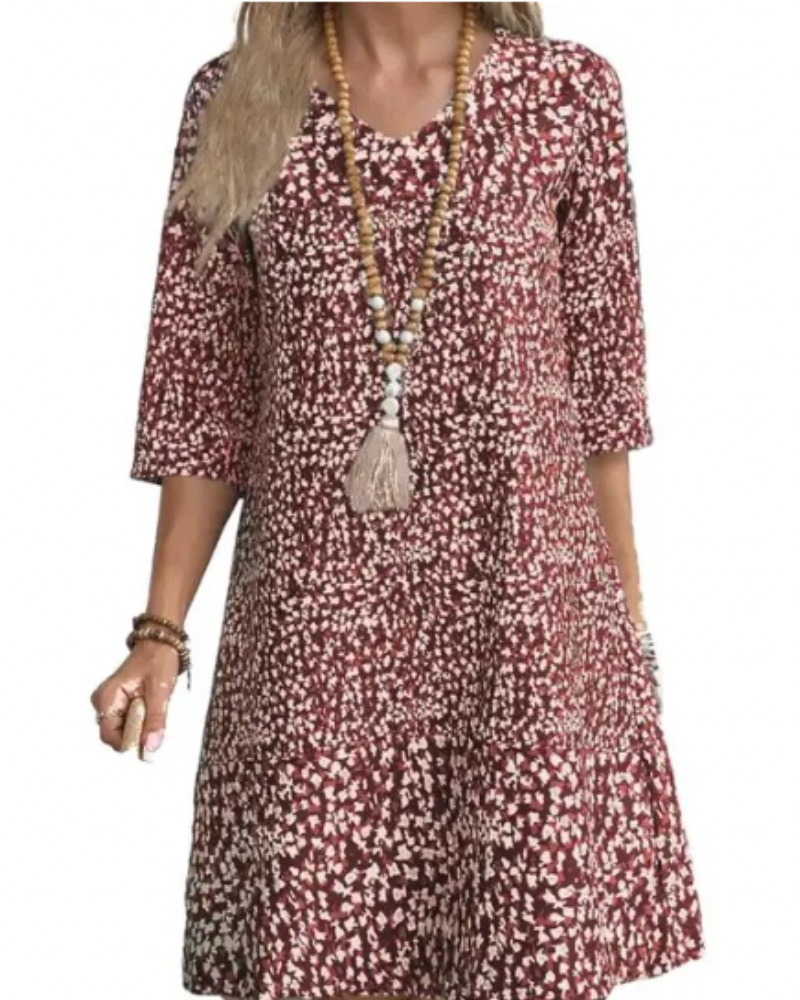 経由 - ゆったりとしたプリントドレス