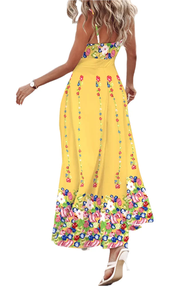 Ellie - Casual Print Long Spaghetti Strap Dress