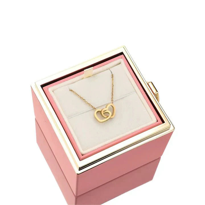 Eternal Rose Gift Box with Hidden Personalized Necklace - A Special Gift for Mother's Day