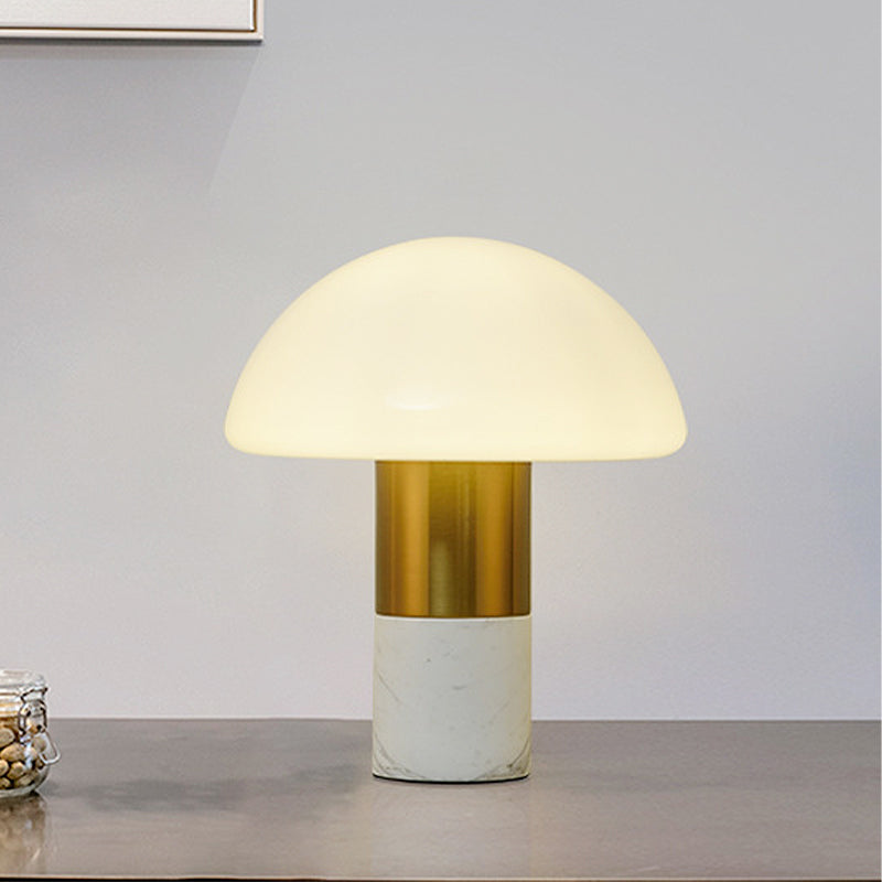 Lumosphere - an elegant dome-shaped table lamp with a milky white glass shade