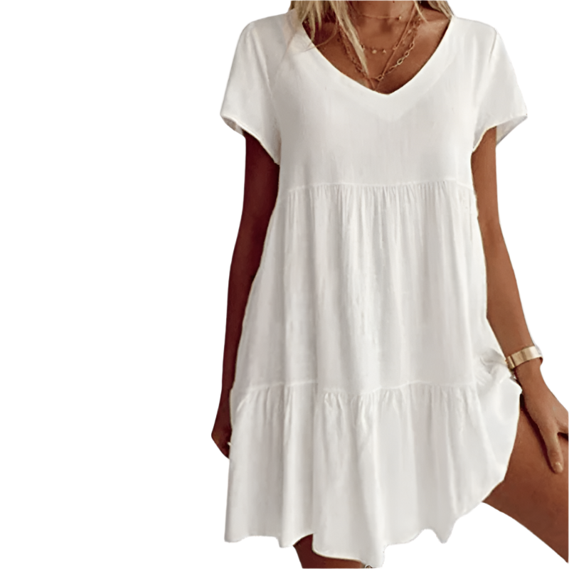 Minnie - Casual V-neck short sleeve dress