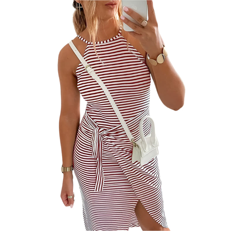 Bella – Striped Halter Dress