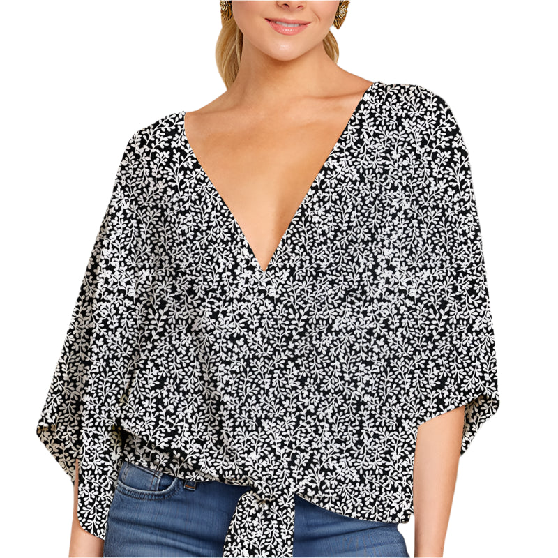 Delilah - Short Sleeve Knit Floral Shirt