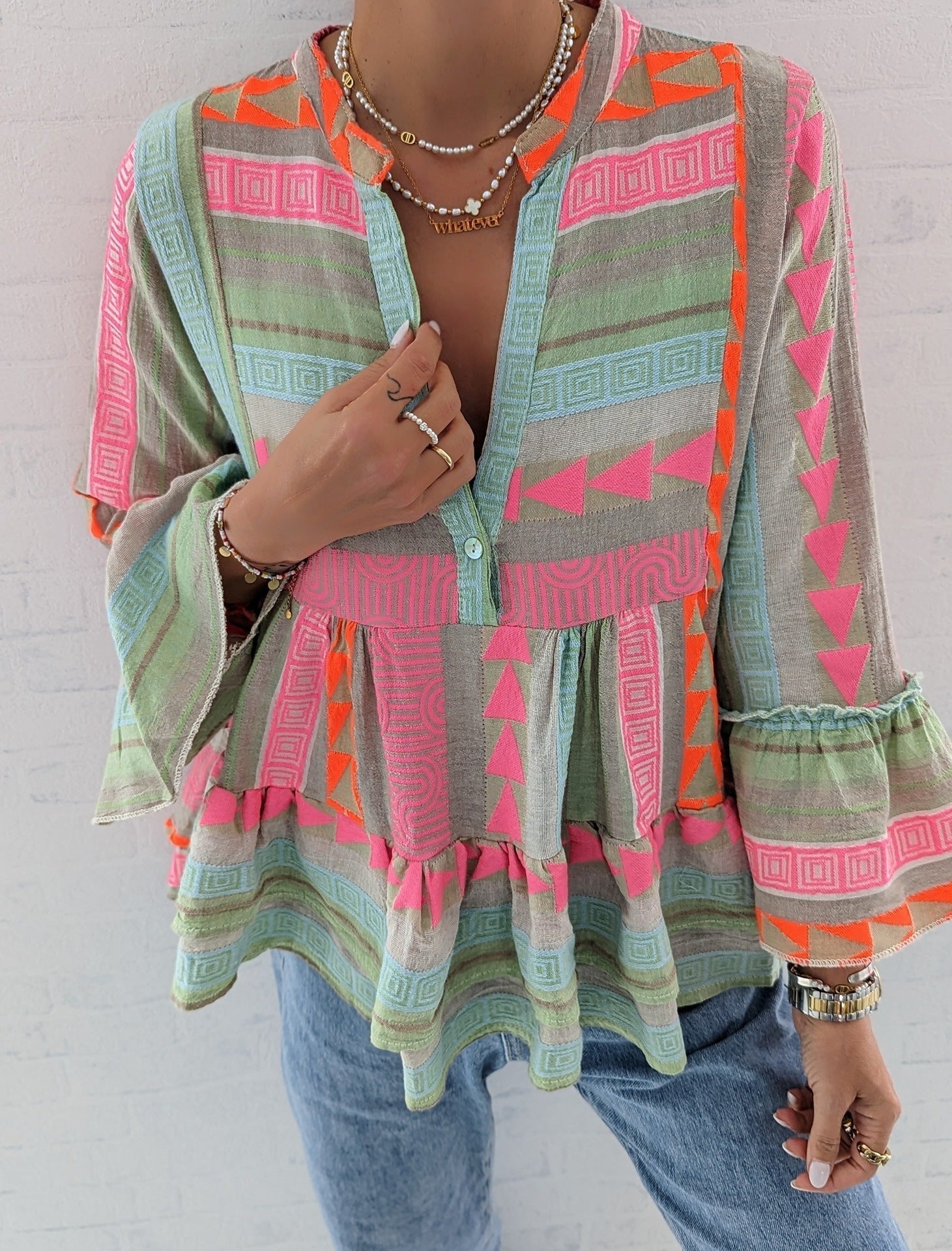 Fumika - Printed long sleeve top